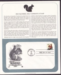 Scott #2489 Squirrel Artcraft FDC Milwaukee, WI 06/25/1993 Postal Commemorative