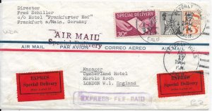 Beverley Hills, Ca to London, England 1964 Airmail Special Delivery E21 (52465)