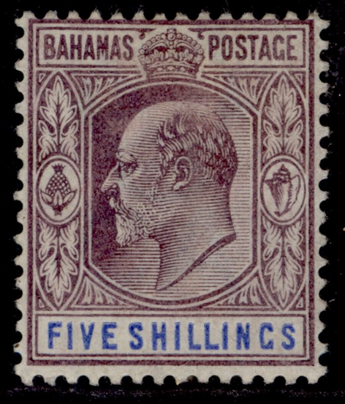 BAHAMAS EDVII SG69, 5s dull purple & blue, M MINT. Cat £80.