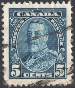 Canada SC#221 5¢ King George V Single (1935) Used