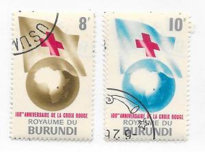 Burundi #54-55 Red Cross (U) CV $1.10