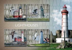 SOLOMON IS. - 2014 - Lighthouses - Perf 4v Sheet - Mint Never Hinged