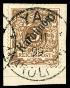 German Colonies, Caroline Islands #1a (Mi. 1I) Cat€400, 1899 3pf light brow...