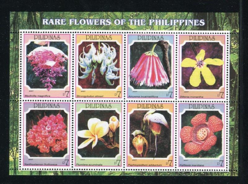 Philippines 3086-3087, MNH,  Flowers  2007. x27095