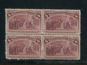 1890 United States Postage Stamps #236 Mint Never Hinged F/VF OG Block of 4 