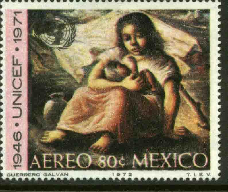 MEXICO C408 25th Anniversary UNICEF painting by Guerrero MINT, NH. VF.