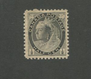 Queen Victoria 1898 Canada 1/2c Postage Black Stamp #74 Scott Value $12.50