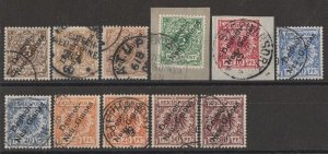 NEW GUINEA - GERMAN 1897 Eagle set 3pf-50pf, plus extra shades. Most Expertised.