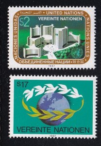 United Nations Vienna  #72-73  MNH  1987  Donaupark and peace