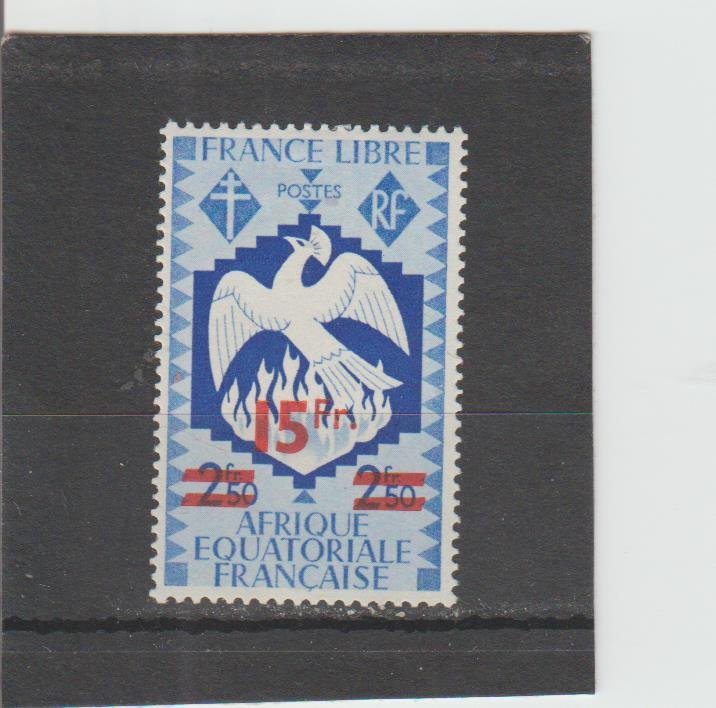 French Equatorial Africa  Scott#  165  MH  (1946 Surcharged)