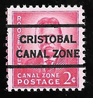 CANAL ZONE 138  2 cents Precancel T. Roosevelt, Stamp Mint OG NH VF