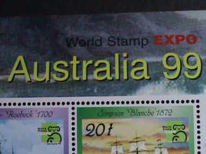 AUSTRALIA-1999-SC#1729B-WORLD STAMPS EXPO-SAILING SHIPS MNH S/S VF-ESTV. $8