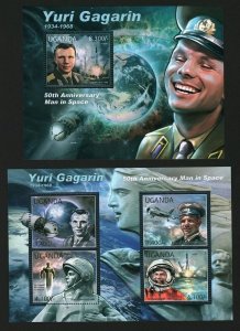 2012 Uganda 2844-2847KL+2848/B384 50 years of space flight Gagarin 21,00 €