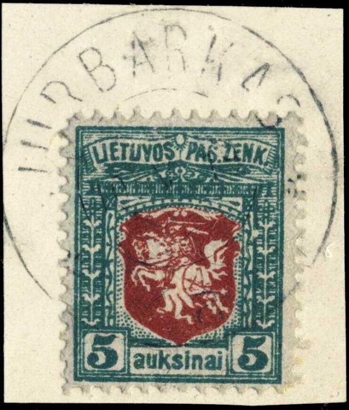 LITUANIE / LITHUANIA - 1919 - JURBARKAS  cds on Mi.39C on piece