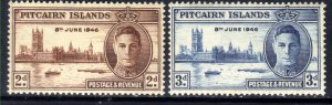 Pitcairn Islands 1946 KGV1 Set Victory Umm SG 9 / 10 ( J889 )