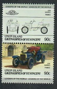 St. Vincent Grenadines - Union Island #154 Cars MNH attached pair