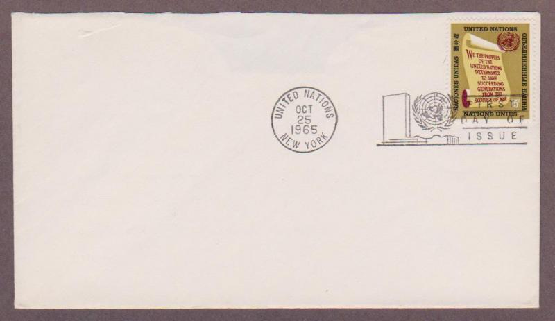 UN # 147 , Opening Words of UN Charter on uncacheted FDC - I Combine S/H