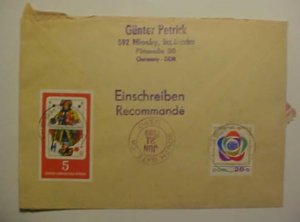 GERMANY  DDR SHEETLET 1969 REGISTERED COVER NIESKY B/S USA