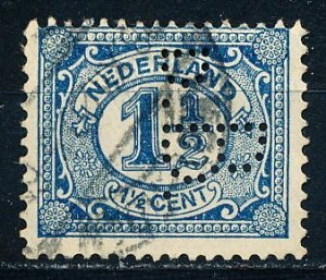 Netherlands #57 Perfin Used