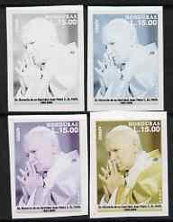 Honduras 2005 The Pope 15L set of 4 imperf progressive pr...