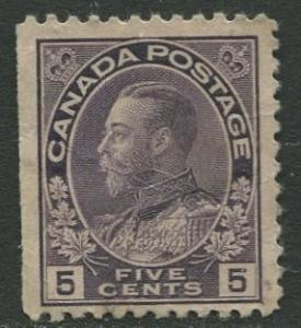 Canada - Scott 112 - KGV Definitive - 1922 - MH - Single 5c stamp