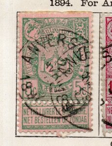 Belgium 1894 Early Issue Fine Used 5c. NW-255990