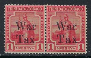 Trinidad and Tobago MR13 Pair 1918 issue (ak4842)