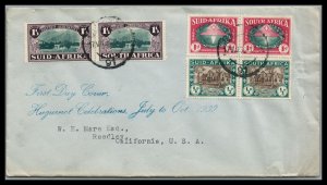 South Africa 1939 FDC Huguenot Celebrations Posted to Reedley California