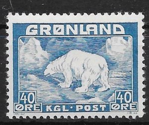 GREENLAND SG6a 1946 40o BLUE MNH*