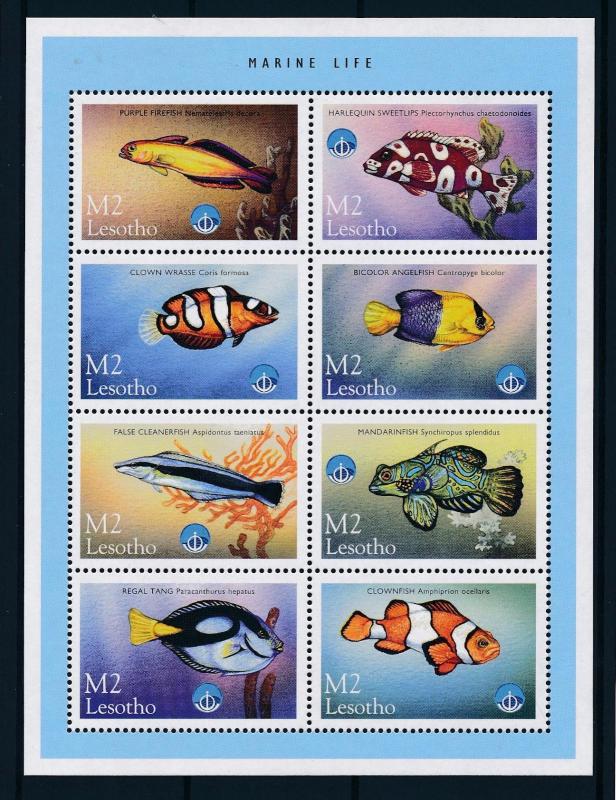 [49692] Lesotho 1998 Marine life Fish Unesco MNH Sheet