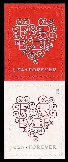 4955 - 2015 First-Class Forever Stamp - Love Series: Red Forever