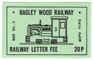 (I.B) Bagley Wood Railway : Letter Fee Stamp 20p