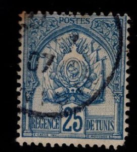 Tunis Tunisia Scott 19 used 1888 stamp with  coat of arms