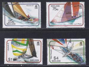 Belize # 858-861, Americas Cup Yacht Races, NH, 1/2 Cat.