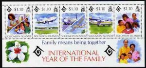 SOLOMON IS. - 1994 - Int. Year of the Family-Perf 5v Min Sheet-Mint Never Hinged