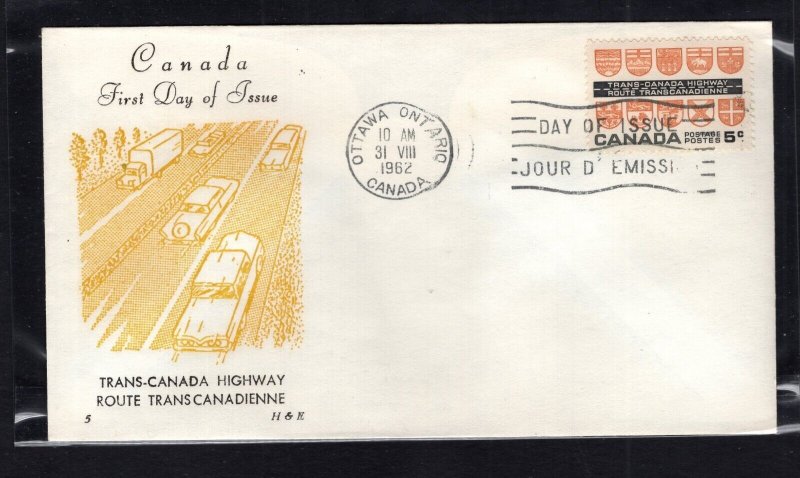 Canada #400 (1962 Trans-Canada issue) unaddressed H&E cachet FDC