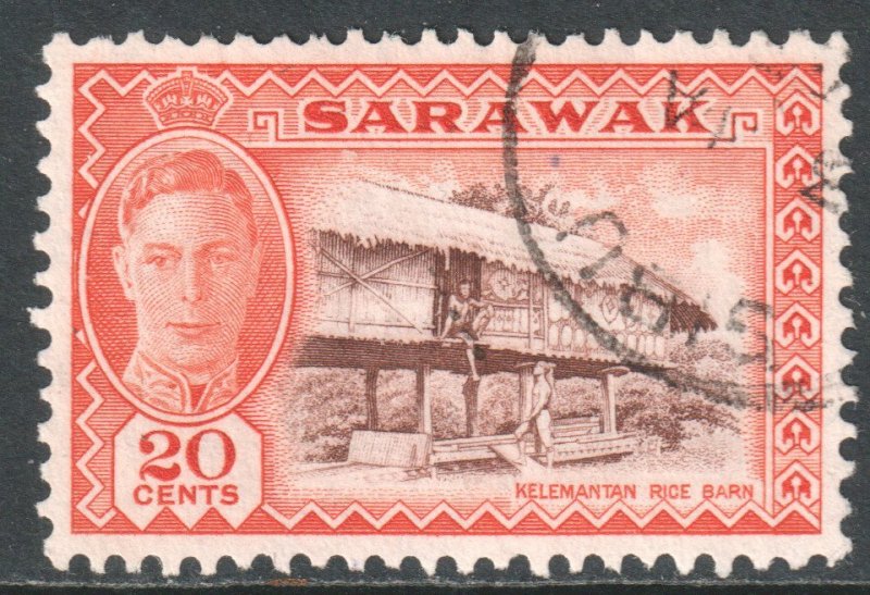 Sarawak Scott 189 - SG180, 1950 George VI 20c used