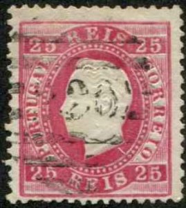 Portugal SC# 41 King Luiz 25r Used SCV $5.00