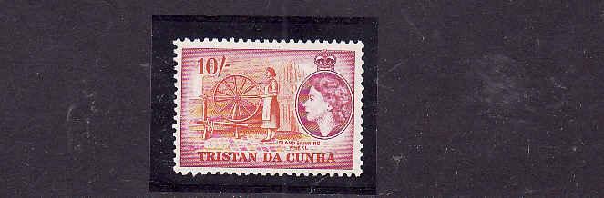 Tristan Da Cunha-Sc #27-unused,lightly hinged-10sh QEII-1954