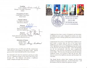 Signed USPS 2nd Day Ceremony Program 2969-73 Great Lakes Lighthouses Bklt/5 1995