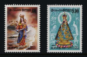 Sri Lanka 772-3a MNH Christmas, Our Lady of Matara, Our Lady of Madhu