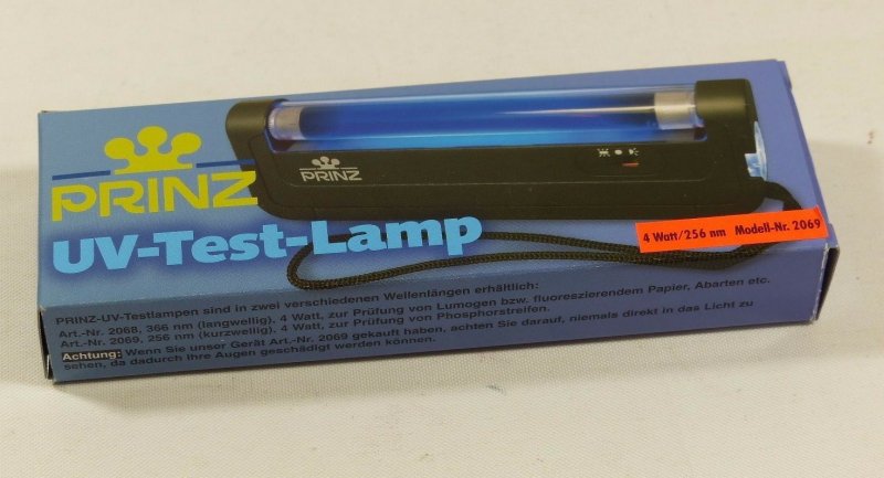 Prinz Shortwave Ultra Violet UV test lamp - battery operated - brand new 