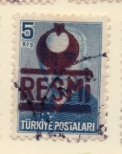 Turkey 1955-56 Optd Resmi Star & Crescent Issue Fine Used 5k. 085964