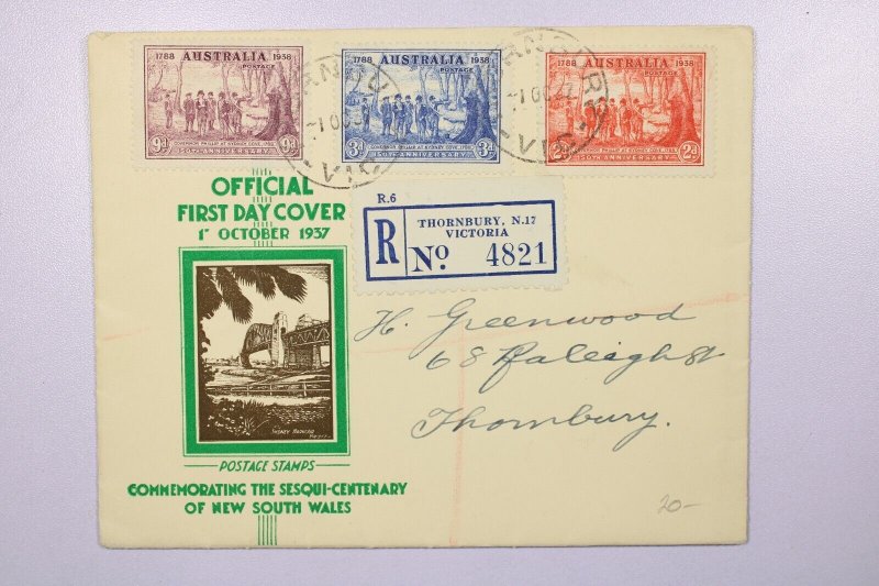 Australia 1937 Series FDC / Nice Cachet - L39624