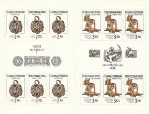 Czechoslovakia 1986 MNH Stamps Mini Sheet Scott 2610-2611 Prague Castle Art