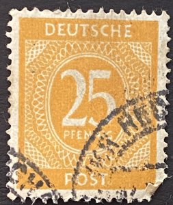 Deutschmark 25 pfennig post orange , stamp ge5 used