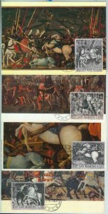 81236 - SAN MARINO - Postal History - Set of 4 MAXIMUM Cards - ART Horses  1968