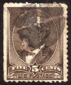 1882, US 5c, Garfield, Used, Sc 205