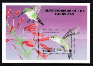 Dominica 1992 Vervain Hummingbird Mint MNH Miniature Sheet SC 1467