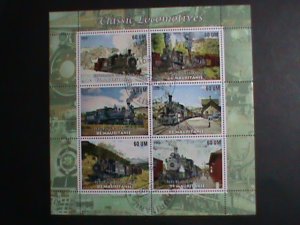 MAURITANIA STAMP:2003 WORLD FAMOUS TRAINS   CTO S/S SHEET VERY FINE